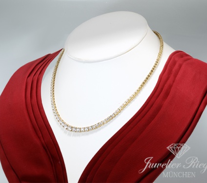 . Cartier Collier Riviere Gelbgold 750 Diamanten ca. 13 ct. Brillanten Gold Kette