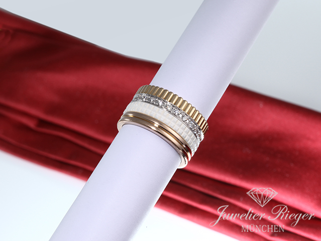 Bild 3 der Galerie: Boucheron Quadre White Edition Large Rosegold Gelbgold 750 Diamanten Gr. 53 Gold