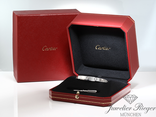 Bild 6 der Galerie: Cartier Armreif Love Weissgold 750 Größe 16 6 Diamanten Gold Damen Armband