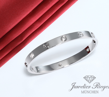 . Cartier Armreif Love Weissgold 750 Größe 16 6 Diamanten Gold Damen Armband