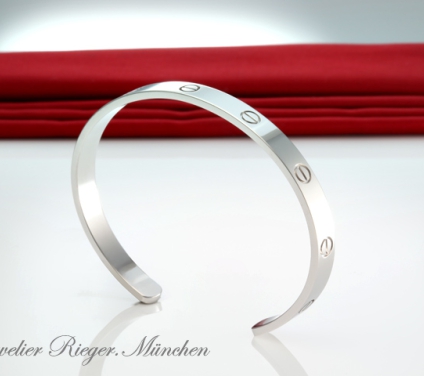 . Cartier Armreif Love Offen Weissgold 750 Größe 16 Alter 2014 Gold Armband
