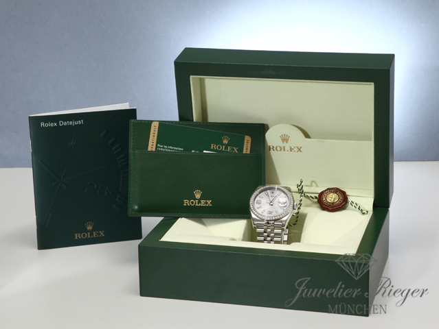 Bild 7 der Galerie: Rolex Datejust 36 mm 116244 2011 Stahl Weissgold 750 Wave Diamanten Automatik