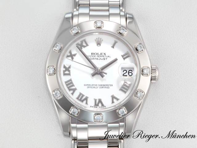 Bild 1 der Galerie: Rolex Pearlmaster 34 81319 2011 Weissgold 750 Diamanten Automatik Medium Gold