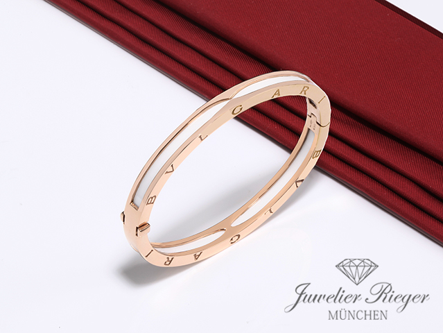 Bild 4 der Galerie: Bulgari Armreif B-Zero 1 Gr S Rosegold 750 weisse Keramik 351410 Bvlgari