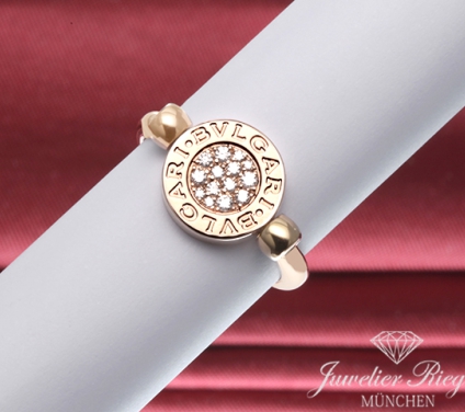 . Bulgari Flip Ring Bvlgari Rosegold 750 Gr 52 Perlmutt Diamanten Brillanten Gold