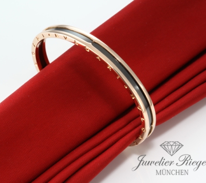 . Bvlgari Armreif Offen B-Zero 1 Gr SM Rosegold 750 geschwärzter Stahl Bulgari