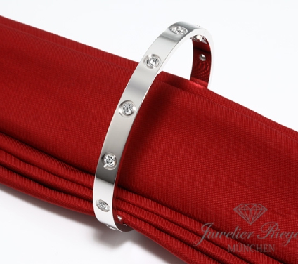 . Cartier Armreif Love Weissgold 750 Größe 17 10 Diamanten Gold Damen Armband