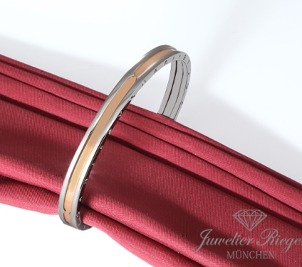 . Bvlgari Armreif Offen B-Zero 1 Gr M Edelstahl & Rosegold 750 Bulgari