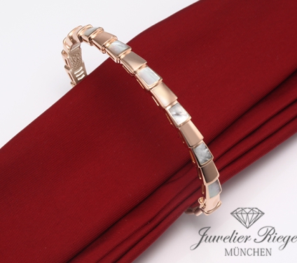 . Bvlgari Armreif Serpenti Viper Rosegold 750 Perlmutt Größe M 2019 Gold Bulgari