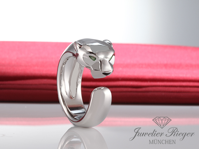 Bild 1 der Galerie: Cartier Ring Panthere Weissgold 750 Größe 54 2014 B4099552 Onyx Tsavorit Gold