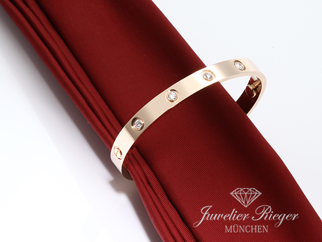 Bild 2 der Galerie: Cartier Armreif Love Rosegold 750 Größe 16 10 Diamanten Gold Armband Damen