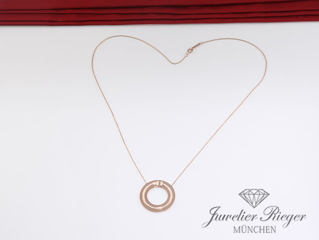 Bild 4 der Galerie: Tiffany & Co. Collier T Circle Rosegold 750 Diamanten 0,36 ct. Kette Gold