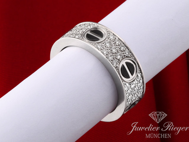 Bild 3 der Galerie: Cartier Ring Love Weissgold 750 Keramik Diamanten Größe 51 Gold B4207652