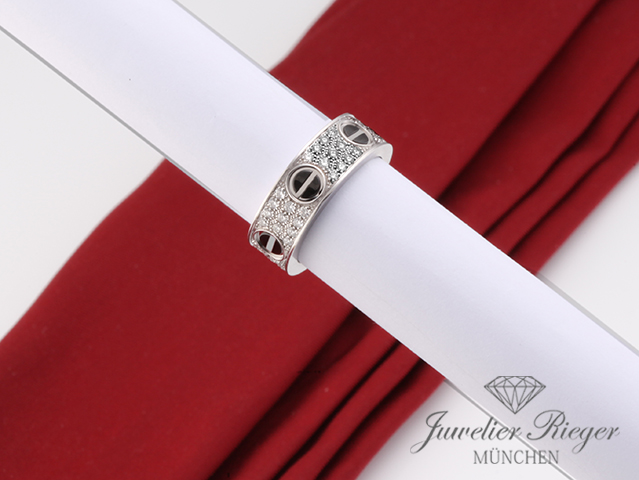 Bild 4 der Galerie: Cartier Ring Love Weissgold 750 Keramik Diamanten Größe 51 Gold B4207652