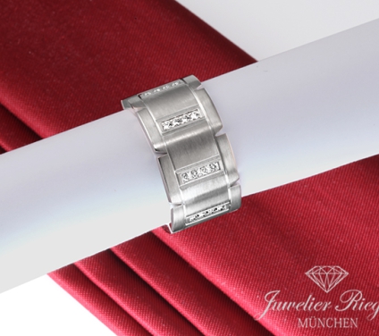 . Cartier Ring Tank Francaise Weissgold 750 Diamanten ca. 0,35 ct Größe 61 Gold