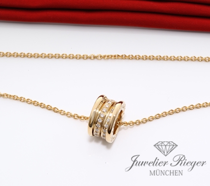 . Bulgari Collier B-Zero 1 Gelbgold 750 Diamanten Brillanten Kette Gold