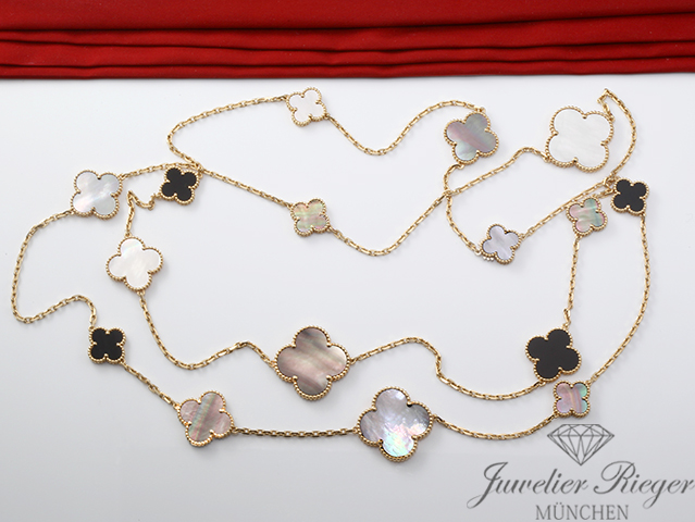 Bild 4 der Galerie: Van Cleef & Arpels Collier Magic Alhambra Gelbgold 750 Onyx Perlmutt VCARD79400