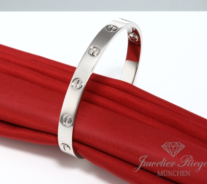 . Cartier Armreif Love Weissgold 750 Größe 18 Gold Herren Damen Armband