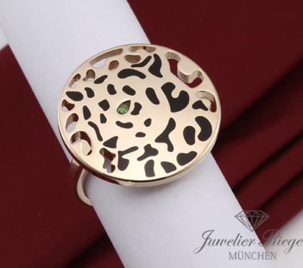 . Cartier Ring Panthere Gelbgold 750 Größe 55 Tsavorith Gold