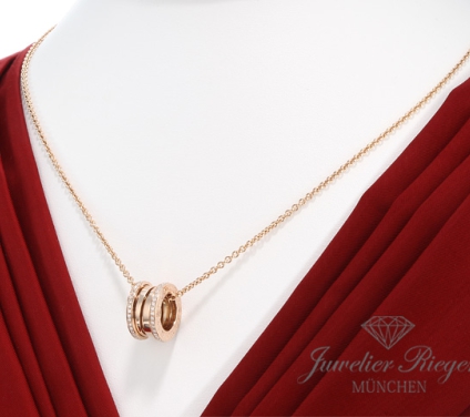 . Bulgari Collier B-Zero 1 Rosegold 750 Diamanten 2021 350052 Halskette Gold