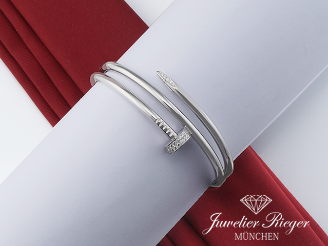 Bild 3 der Galerie: Cartier Armreif Juste un Clou Doppelt Weissgold Diamanten Gr 17 2018 N6708517