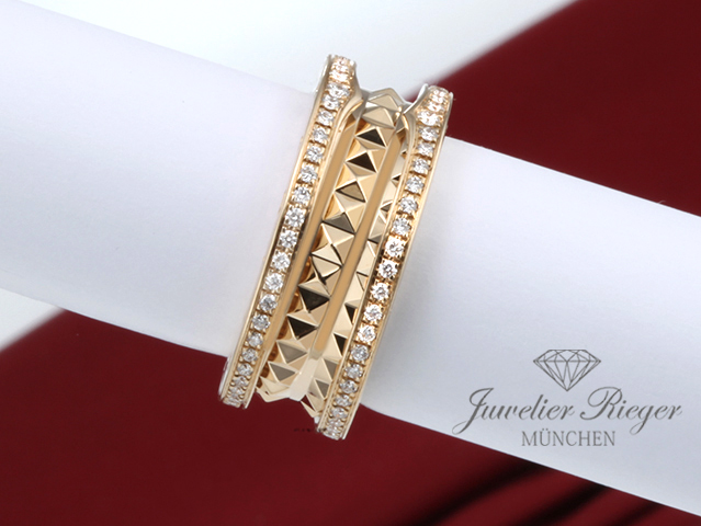 Bild 3 der Galerie: Bvlgari Ring B-Zero 1 Rock 2-Band Gelbgold 750 Diamanten Gr 51 Gold