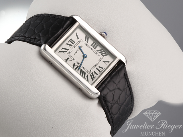 Bild 3 der Galerie: Cartier Tank Solo Kleines Modell W5200005 2017 Edelstahl Lederband Stahl