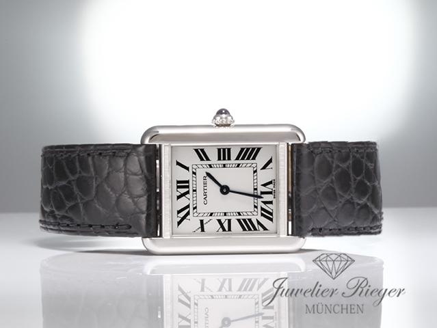 Bild 4 der Galerie: Cartier Tank Solo Kleines Modell W5200005 2017 Edelstahl Lederband Stahl