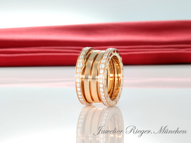 Bild 2 der Galerie: Bvlgari Ring B-Zero 1 4-Band Rosegold 750 Diamanten 1,24 ct. Gr 53 Gold