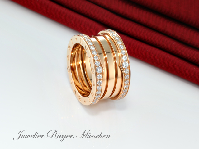 Bild 1 der Galerie: Bvlgari Ring B-Zero 1 4-Band Rosegold 750 Diamanten 1,24 ct. Gr 53 Gold