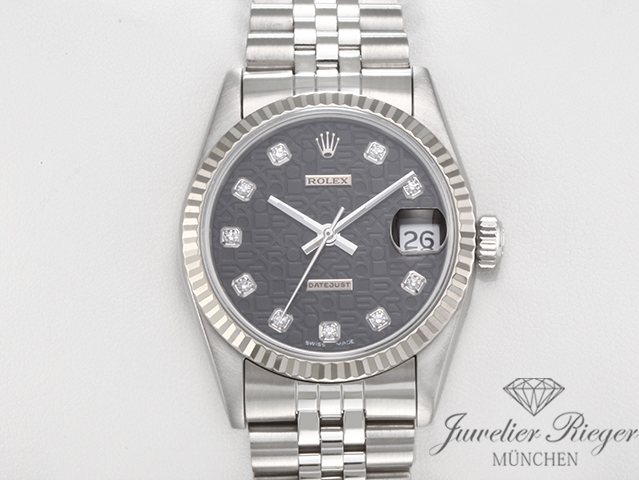 Bild 1 der Galerie: Rolex Medium Datejust 31 mm Stahl Weissgold 750 Diamanten Automatik Gold