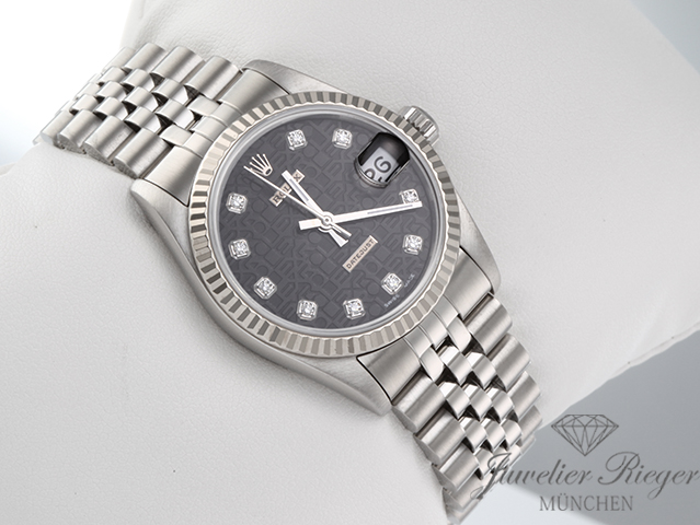 Bild 3 der Galerie: Rolex Medium Datejust 31 mm Stahl Weissgold 750 Diamanten Automatik Gold