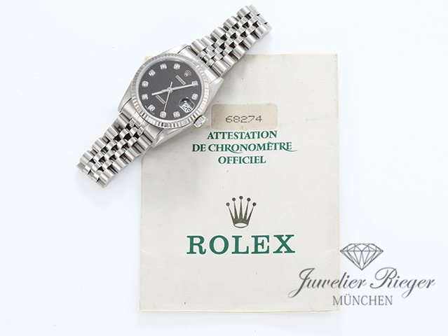 Bild 7 der Galerie: Rolex Medium Datejust 31 mm Stahl Weissgold 750 Diamanten Automatik Gold
