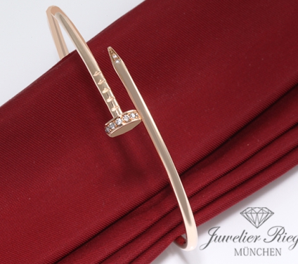 . Cartier Armreif Juste un Clou SM Rosegold 750 Größe 18 2020 Diamanten B6065817