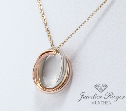 . Cartier Kette & Ring Trinity Gelbgold Rosegold Weissgold 750 Gold Halskette