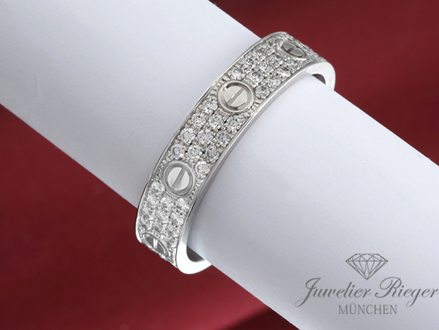 Bild 1 der Galerie: Cartier Ring Love Kleines Modell Weissgold 750 Diamanten ca. 0,31 ct Gr 60 Gold