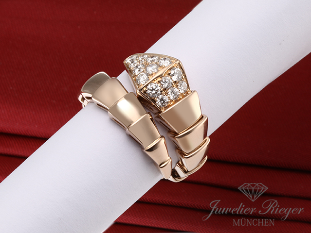 Bild 4 der Galerie: Bulgari Ring Serpenti Viper Rosegold 750 Gr. L Diamanten Brillanten Gold
