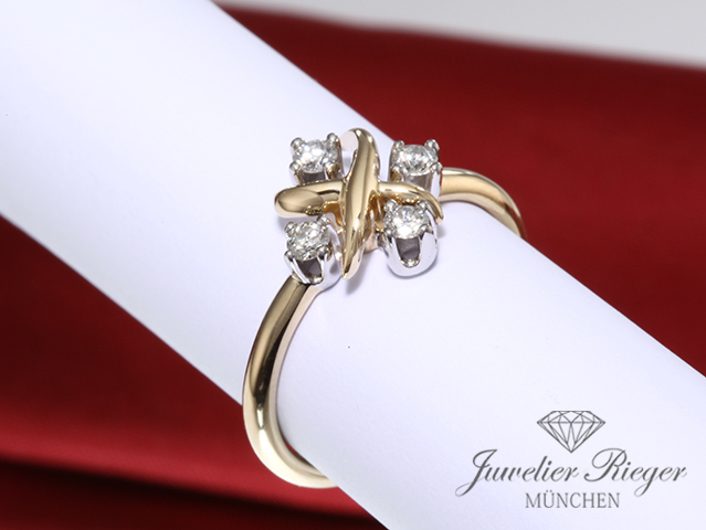 Bild 3 der Galerie: Tiffany & Co. Ring Schlumberger Lynn Gelbgold 750 Platin 950 Diamanten Gr. 53