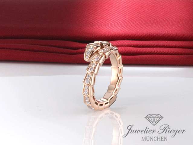 Bild 2 der Galerie: Bvlgari Ring Serpenti Viper Rosegold 750 Gr L 2021 Diamanten Brillanten Gold