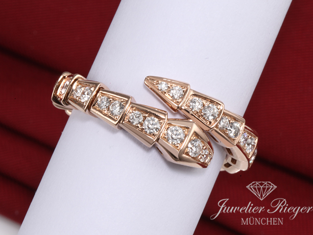Bild 3 der Galerie: Bvlgari Ring Serpenti Viper Rosegold 750 Gr L 2021 Diamanten Brillanten Gold