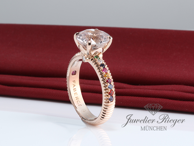 Bild 1 der Galerie: Faberge Ring Colours of Love Rosegold 750 Bunte Saphire Diamanten Gr. 54 Gold
