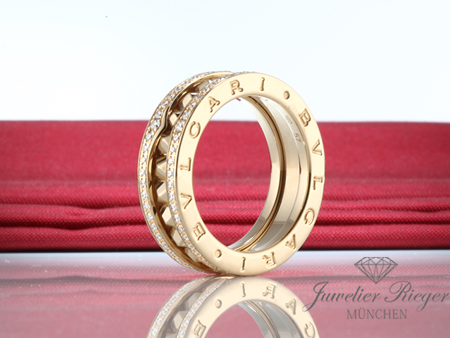 Bild 2 der Galerie: Bulgari Ring B-Zero 1 Rock 1-Band Gr 57 Gelbgold 750 Diamanten Brillanten Gold