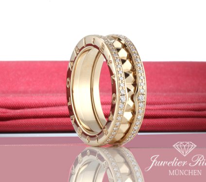 . Bulgari Ring B-Zero 1 Rock 1-Band Gr 57 Gelbgold 750 Diamanten Brillanten Gold