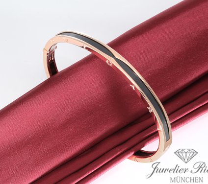 . Bulgari Armreif B-Zero 1 Gr L Rosegold 750 schwarze Keramik 351419 Bvlgari Gold