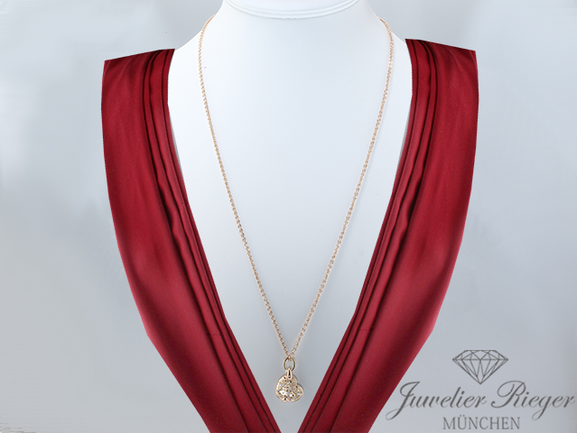 Bild 3 der Galerie: Pomellato Collier Sabbia Rosegold & Gelbgold 750 Herz braune Diamanten Gold