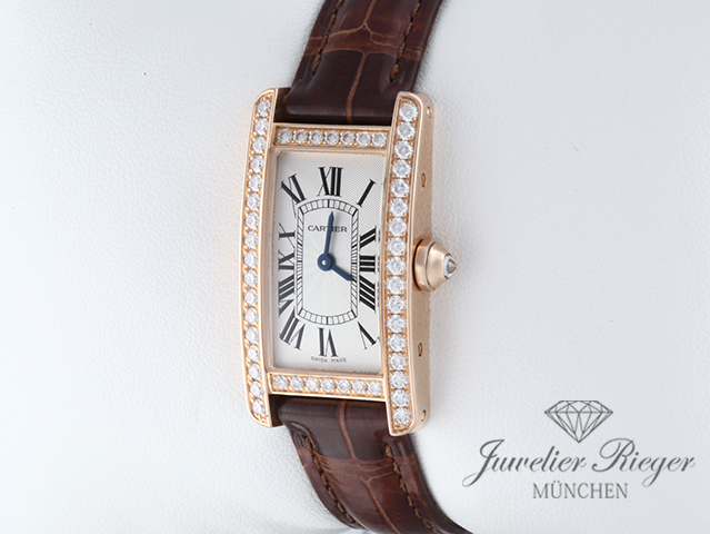 Bild 2 der Galerie: Cartier Lady Tank Americaine Rosegold 750 Diamanten WJTA0028 2023 Damen Gold