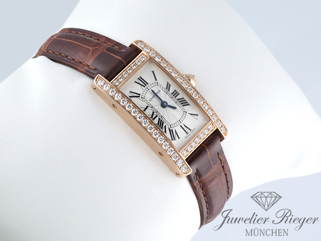 Bild 3 der Galerie: Cartier Lady Tank Americaine Rosegold 750 Diamanten WJTA0028 2023 Damen Gold