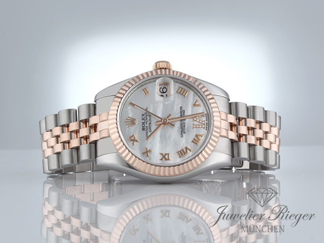 Bild 4 der Galerie: Rolex Datejust 31 mm 178271 2013 Stahl Rosegold 750 Perlmutt Diamanten Gold