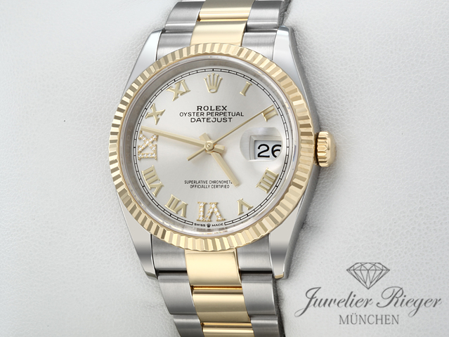 Bild 2 der Galerie: Rolex Datejust 36 126233 2025 Edelstahl Gelbgold 750 Diamanten Automatik Gold