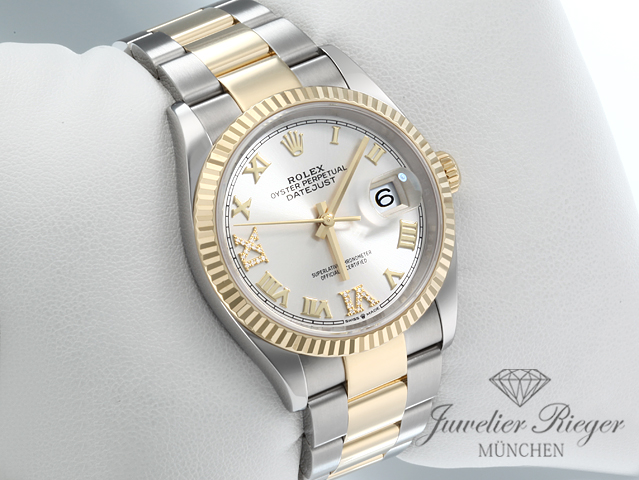 Bild 3 der Galerie: Rolex Datejust 36 126233 2025 Edelstahl Gelbgold 750 Diamanten Automatik Gold